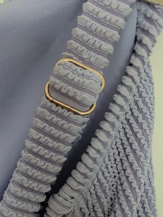 Lilac Ribbed Plus Size One-Piece Swimsuit - Picture 5 of 6